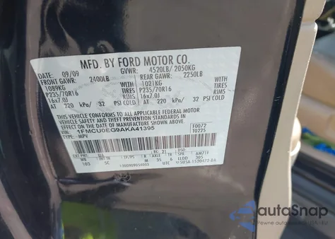 2010 Ford Escape Limited from USA, damaged, VIN 1FMCU0EG9AKA41395